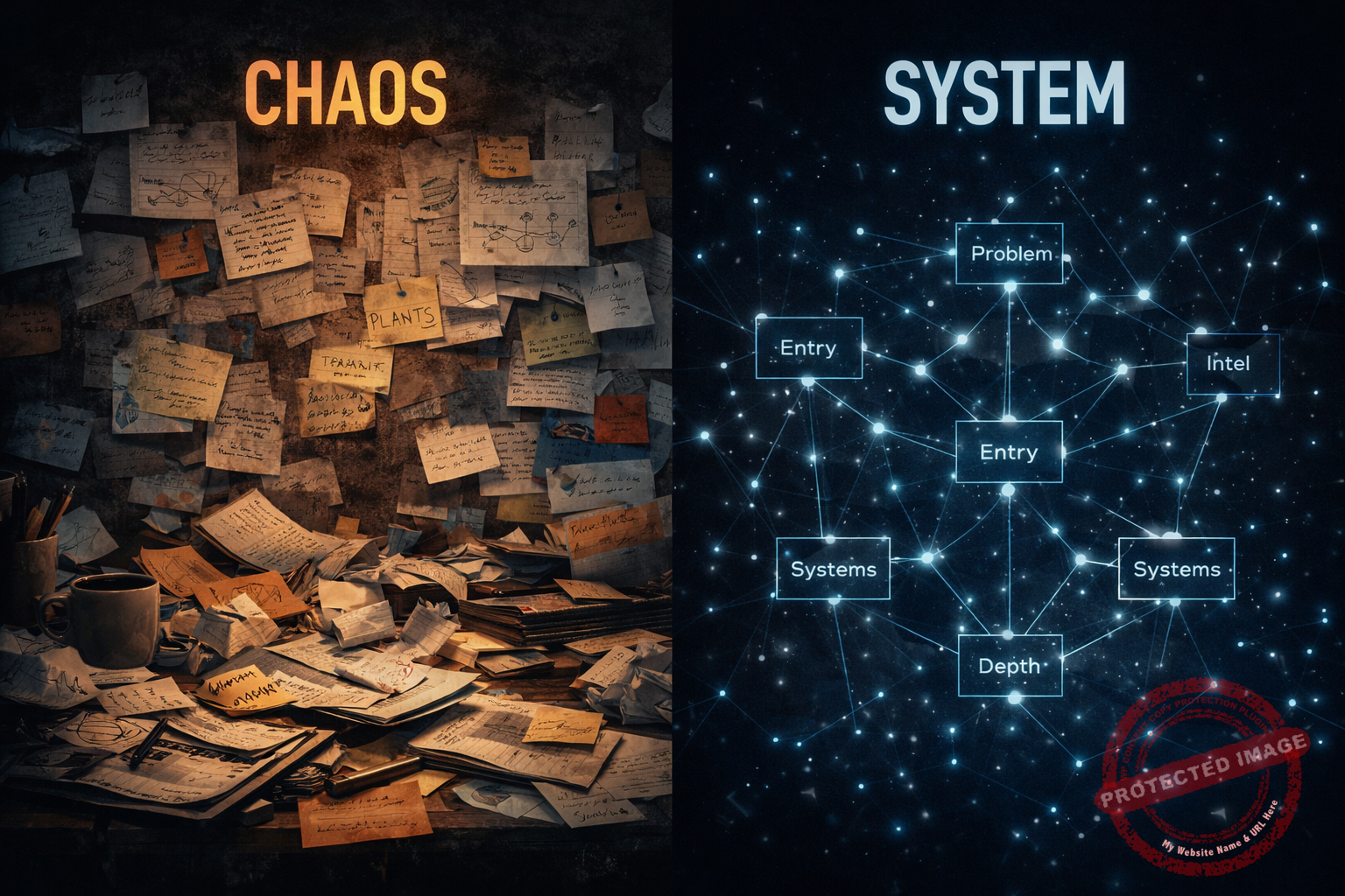 comparison between chaotic ideas and structured system
