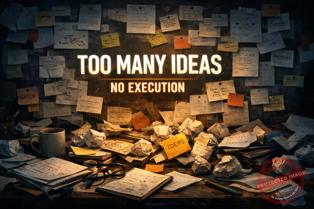 too many ideas and no execution visual