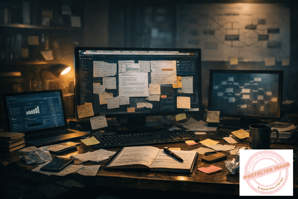 messy online project setup with no system or structure