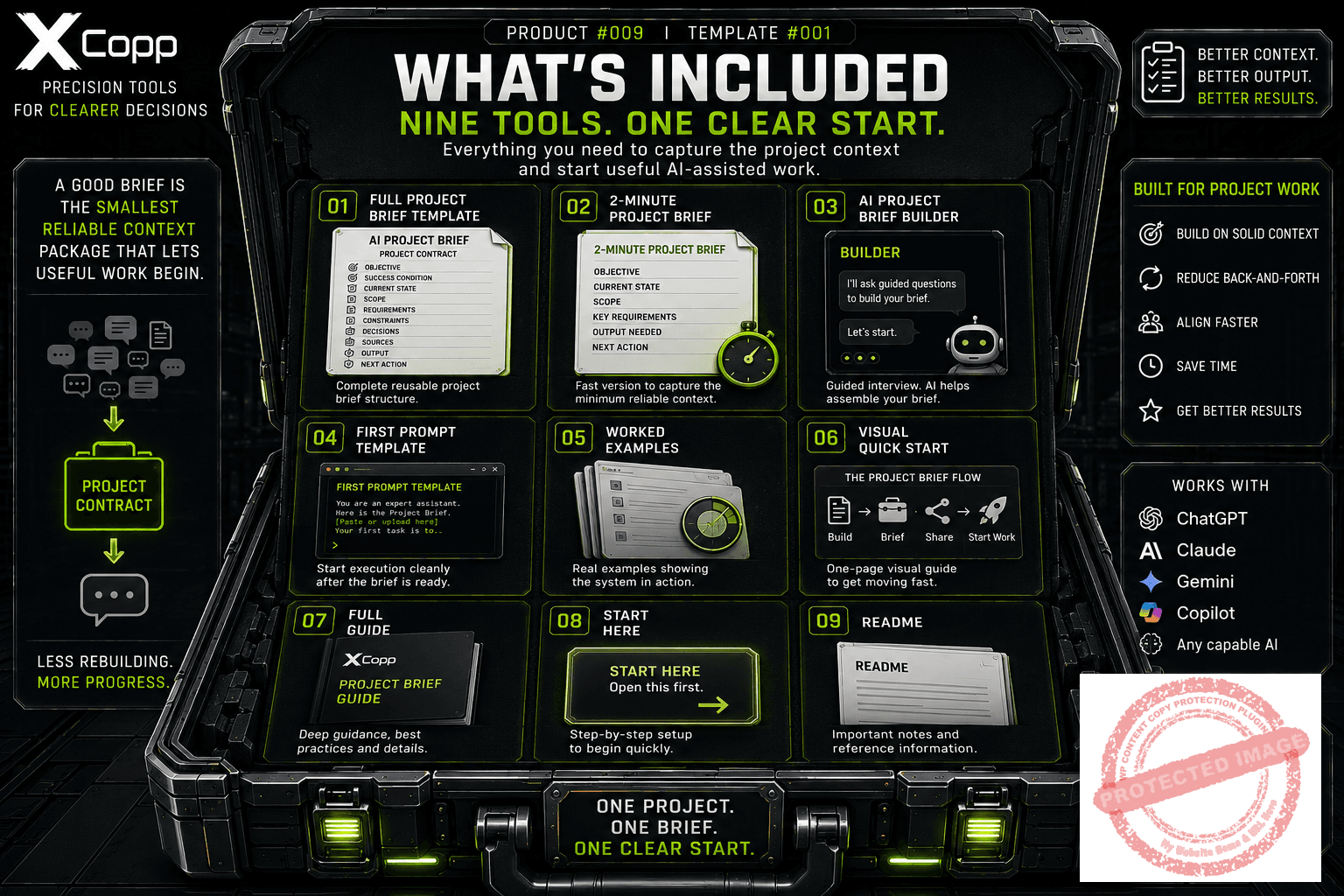 AI Project Brief Template 6 XCopp AI Project Brief Template package with nine project context templates prompts examples and guides