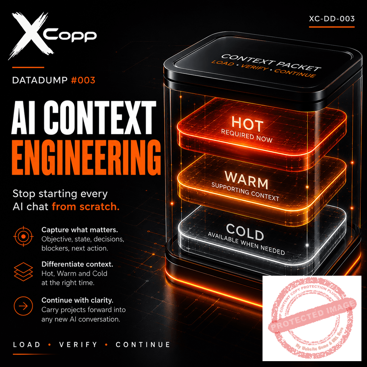 AI Context Engineering DataDump 1 XCopp AI Context Engineering DataDump showing Hot, Warm and Cold context layers