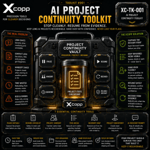 XCopp AI Project Continuity Toolkit for pausing, handing over, resuming and recovering long AI projects